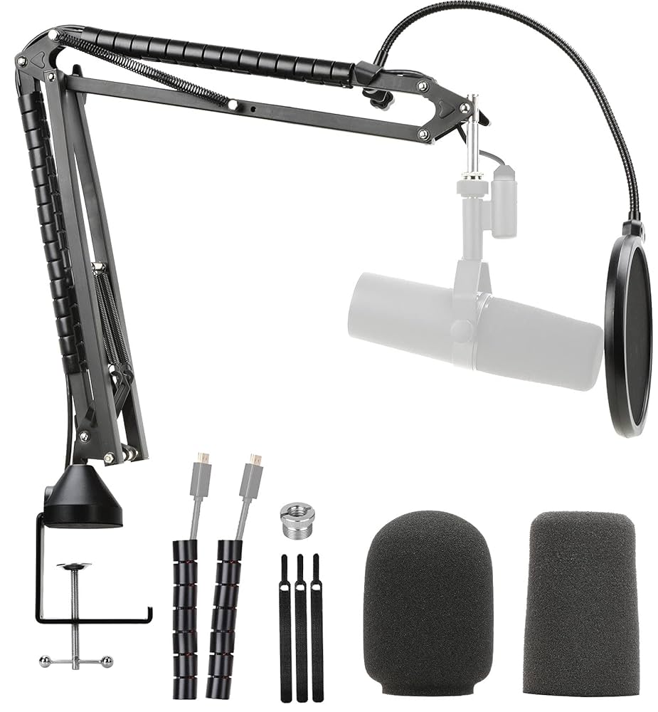 Amazon.com: YOUSHARES SM7B Boom Arm with SM7B Pop Filter
